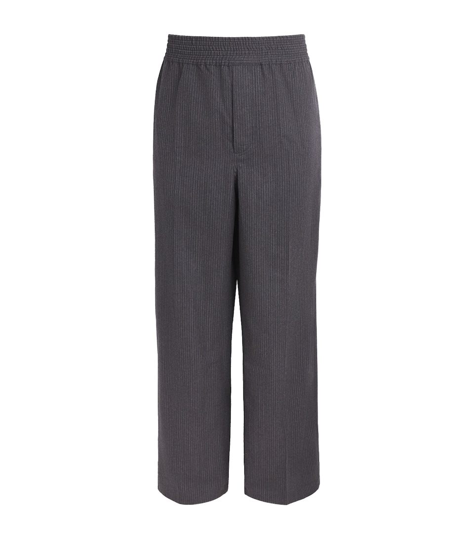 Jacquemus Mens Virgin Wool Stripe Miami Trousers Dark Grey