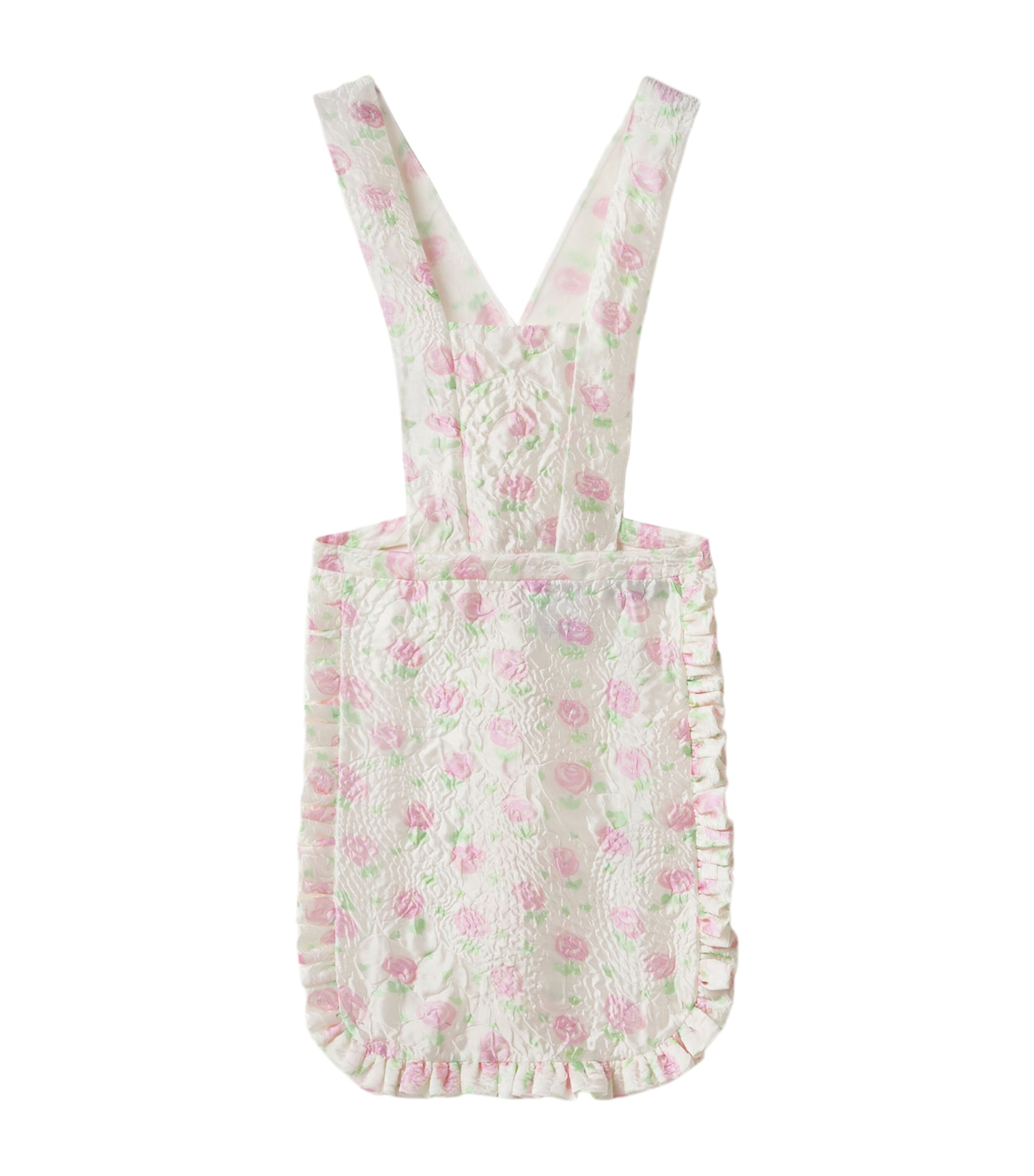 Miu Miu Womens Floral Cloqué Apron White
