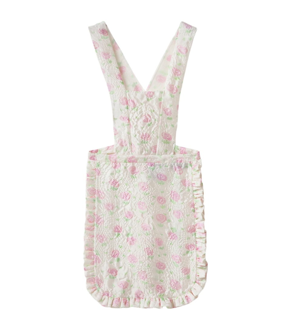 Miu Miu Womens Floral Cloqué Apron White