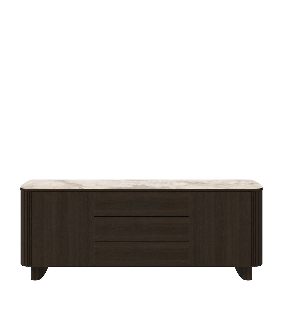 BoConcept Ceramic and Oak Santiago Sideboard Brown / Dark Oak