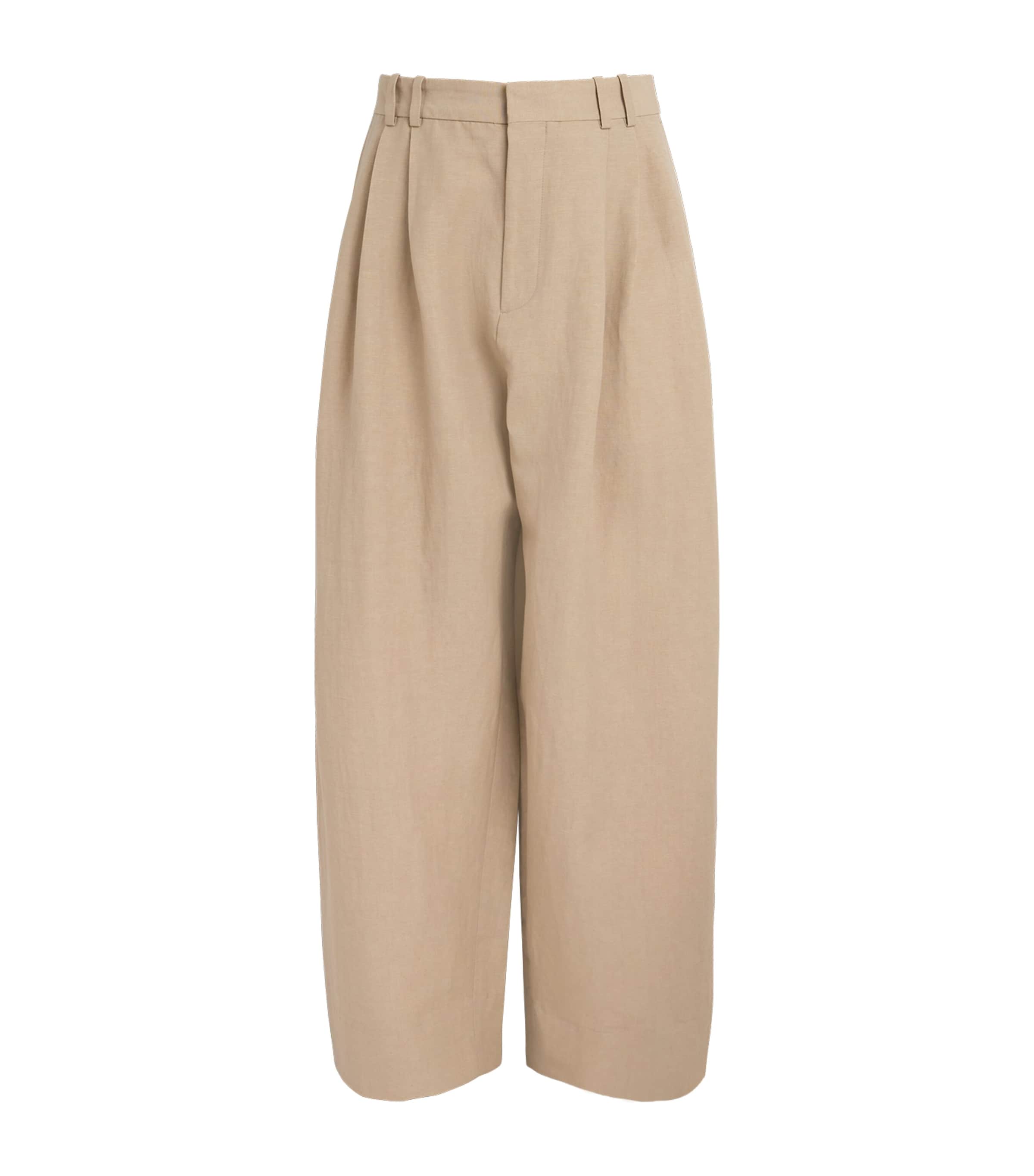 Studio Nicholson Mens Double Pleated Volume Trousers Sand