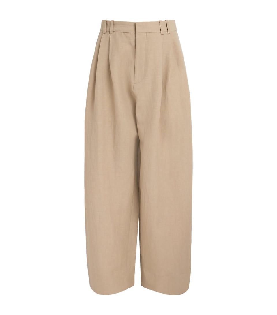 Studio Nicholson Mens Double Pleated Volume Trousers Sand