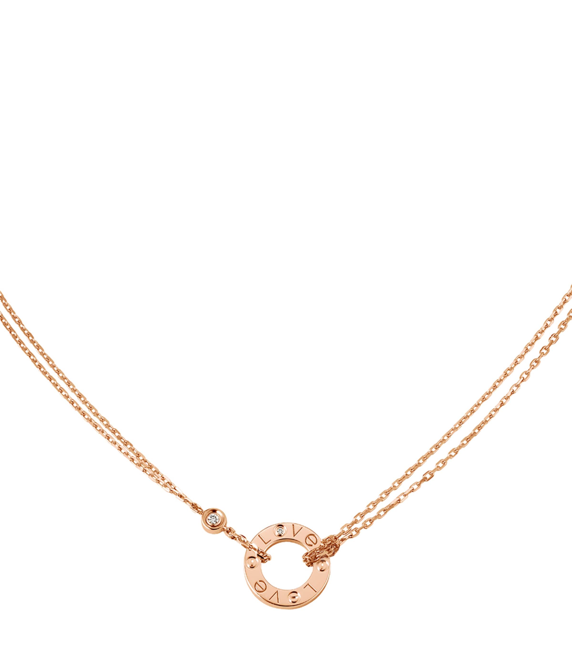 Cartier Rose Gold and Diamond LOVE Necklace Rose Gold