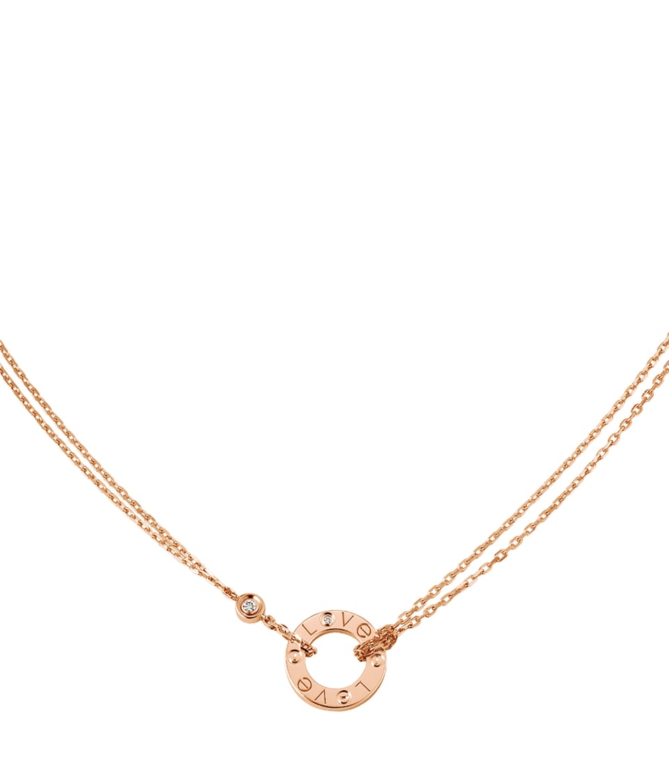 Cartier Rose Gold and Diamond LOVE Necklace Rose Gold