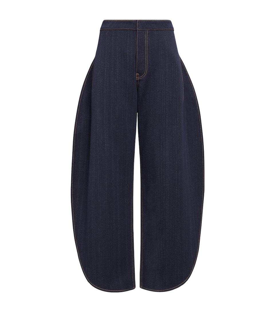 Side-Slit Round-Leg Jeans
