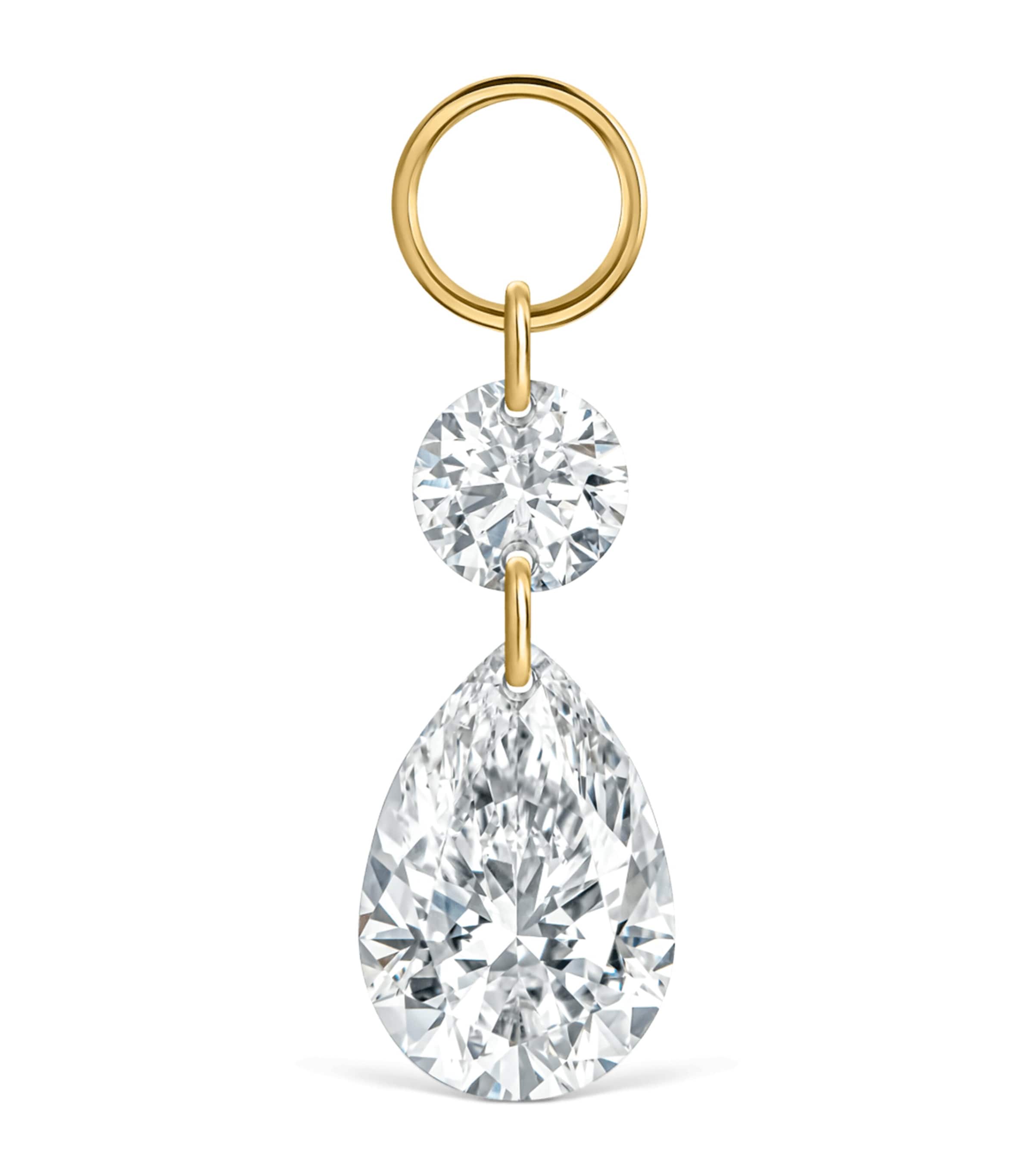Maria Tash Grand Floating Double Diamond Single Earring Yellow Gold