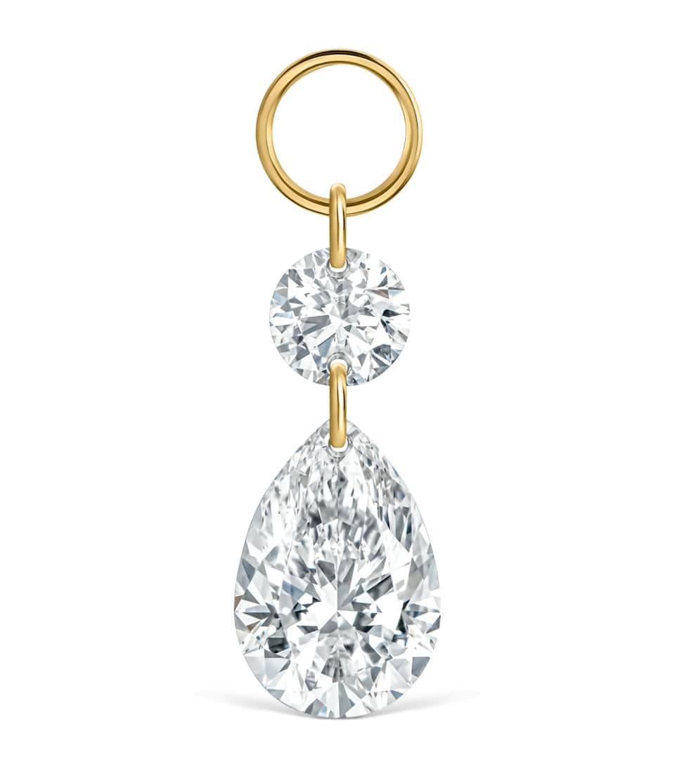 Maria Tash Grand Floating Double Diamond Single Earring Yellow Gold