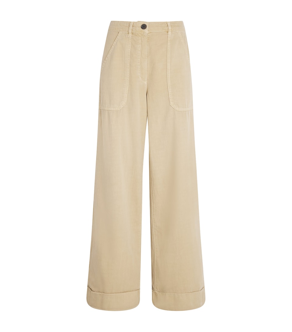 ME+EM Womens Cotton Trainer Grazer Trousers Biscuit