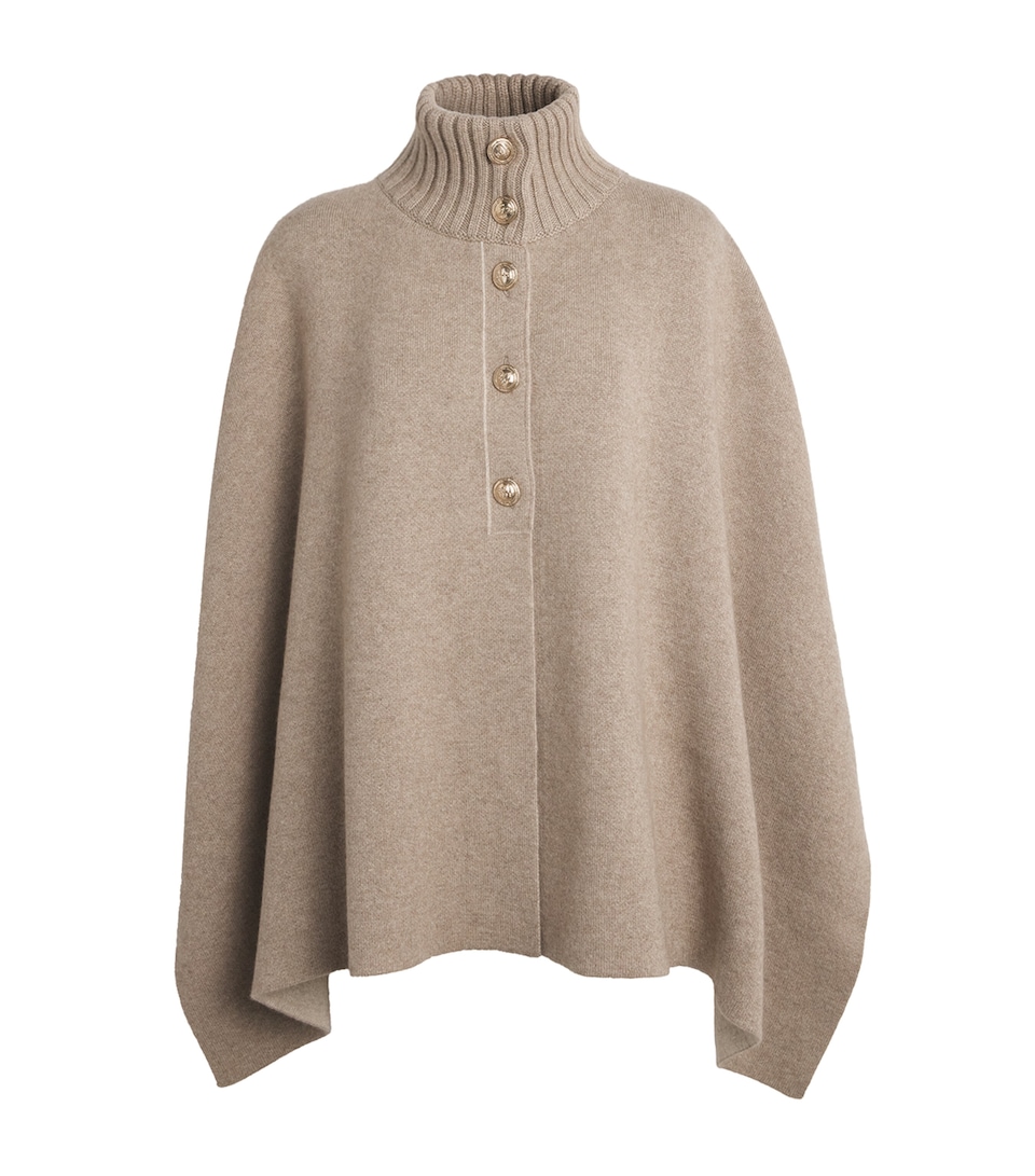 Barrie Womens Cashmere-Blend Button-Up Cape Drk Nt/dk Md Dyd
