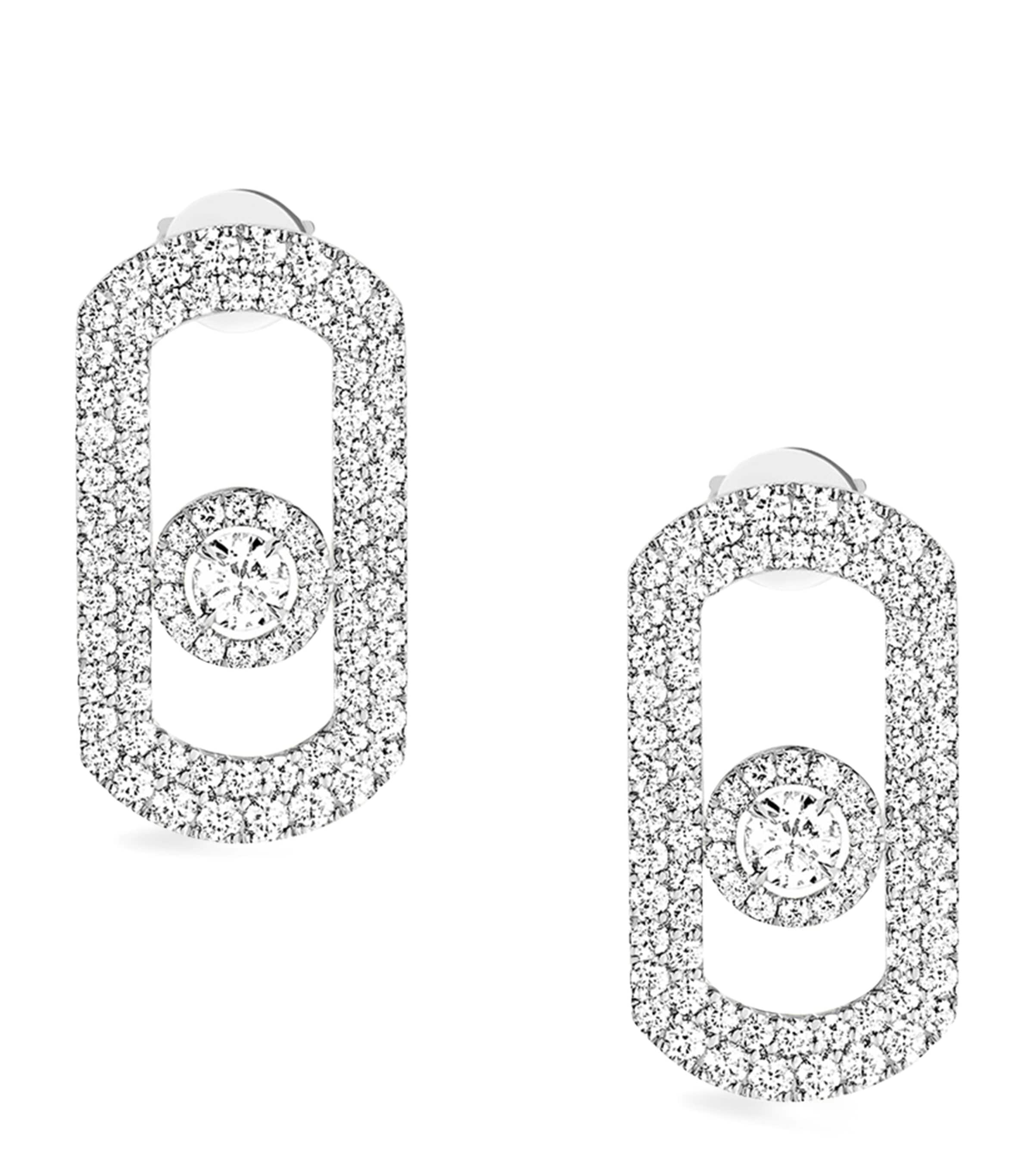 White Gold and Diamond So Move Earrings