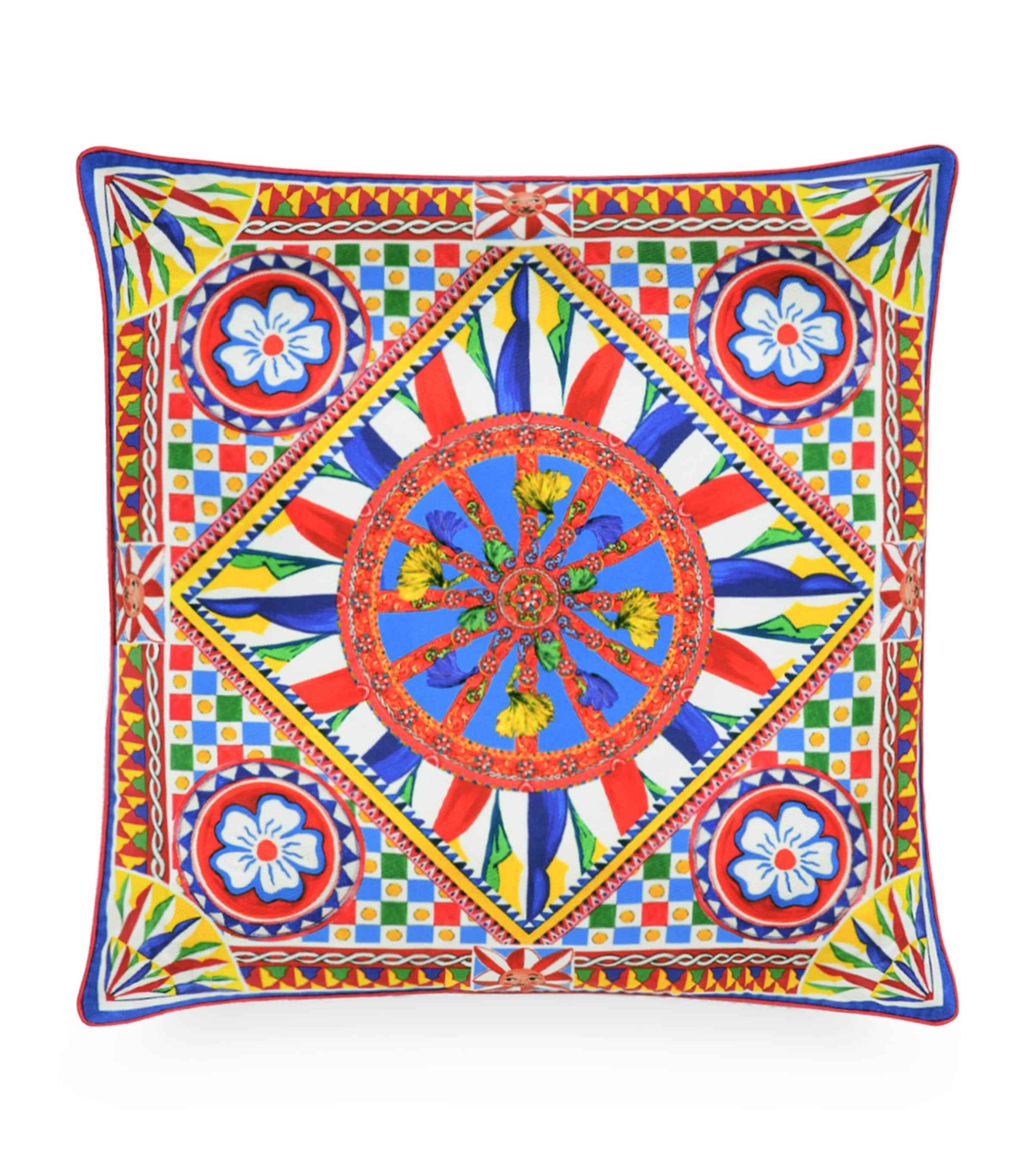Dolce&Gabbana Casa Silk Carretto Square Cushion (45cm x 45cm) Carretto Multi