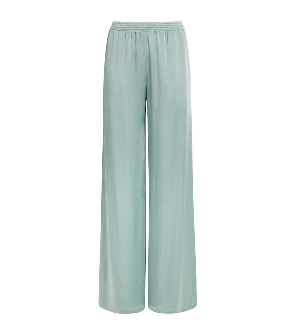 Fabiana Filippi Womens Satin Beaded Trousers Verde