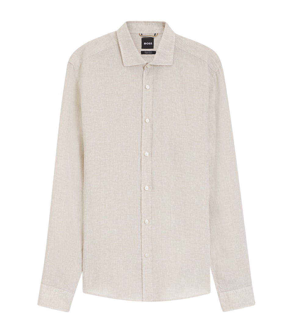 BOSS Mens Linen Regular-Fit Shirt
