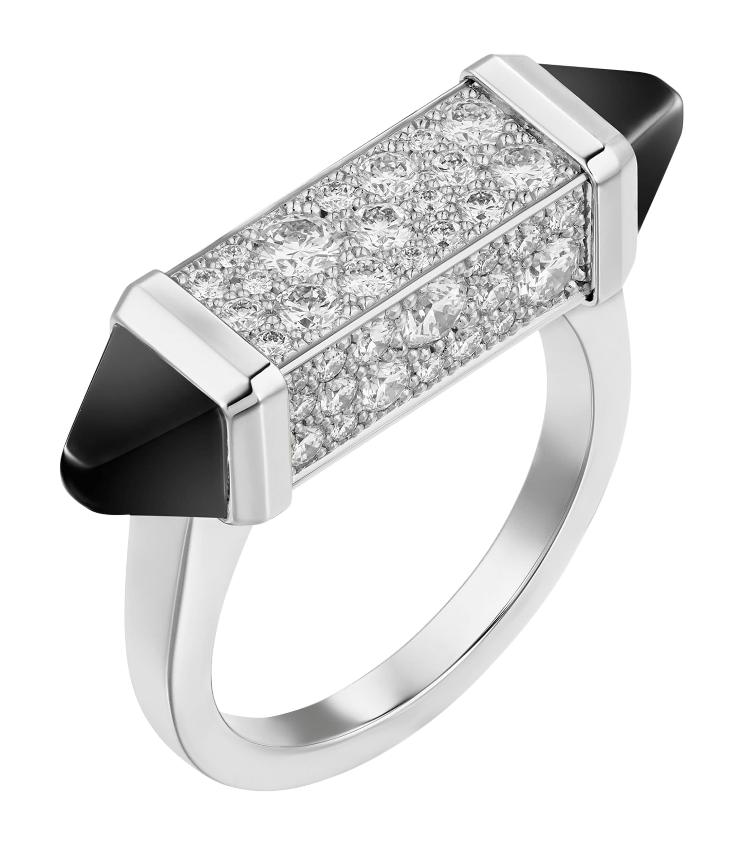 White Gold, Diamond and Onyx Les Berlingots de Cartier Ring