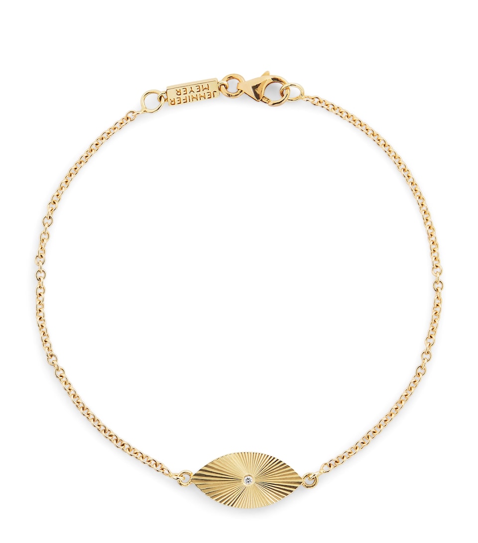 Mini Yellow Gold and Diamond 70s Evil Eye Bracelet