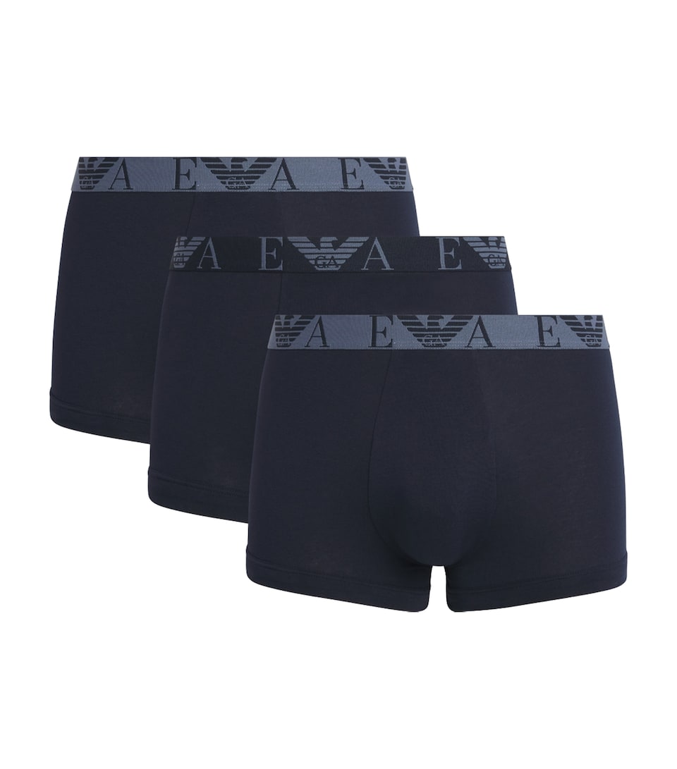 Stretch-Cotton Bold Monogram Logo Trunks (Pack of 3)