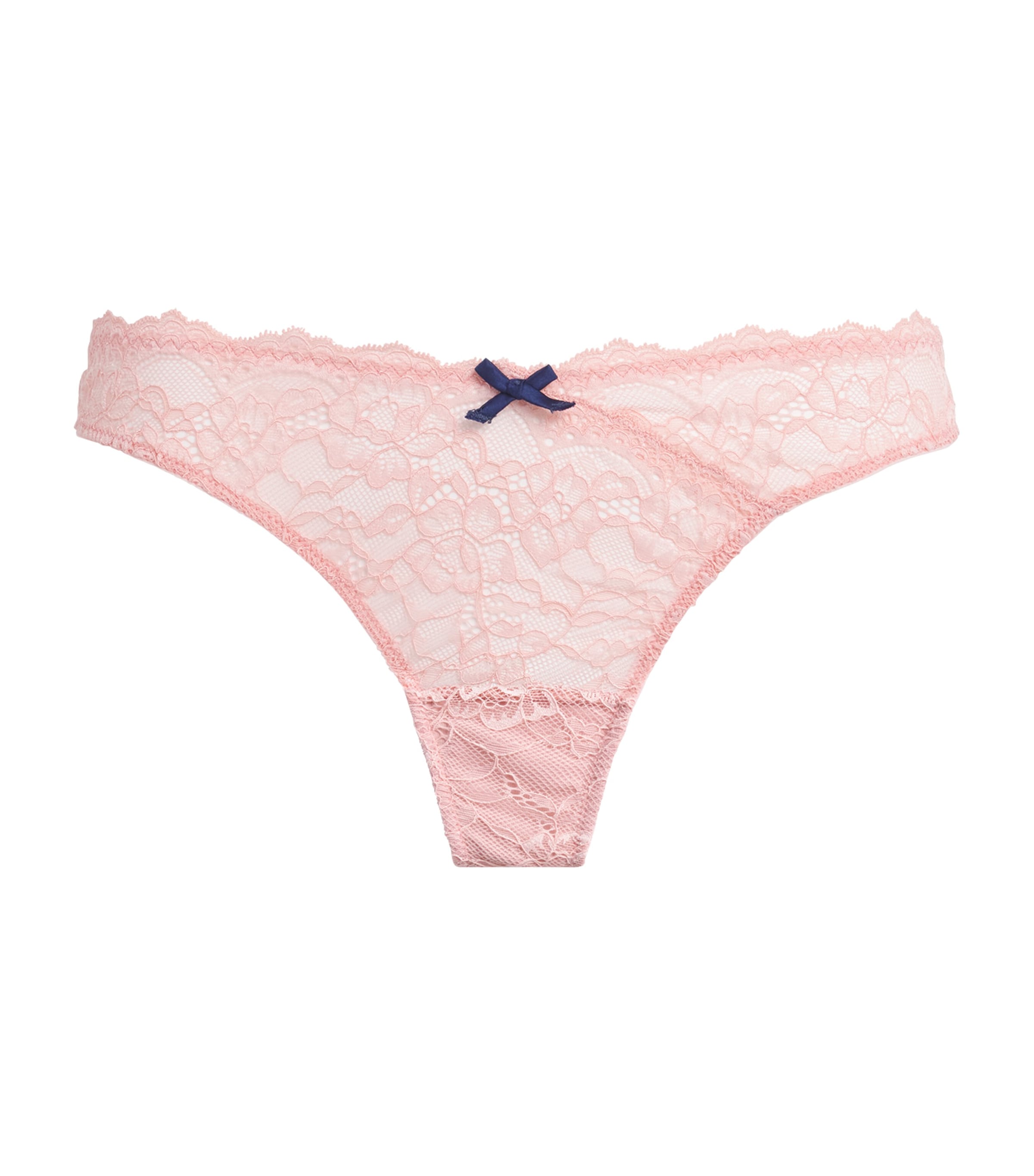 Fleur Du Mal Womens Lace Bianca Thong Pink Lady