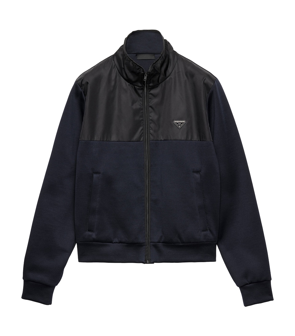 Cotton-Blend Fleece Bomber Jacket