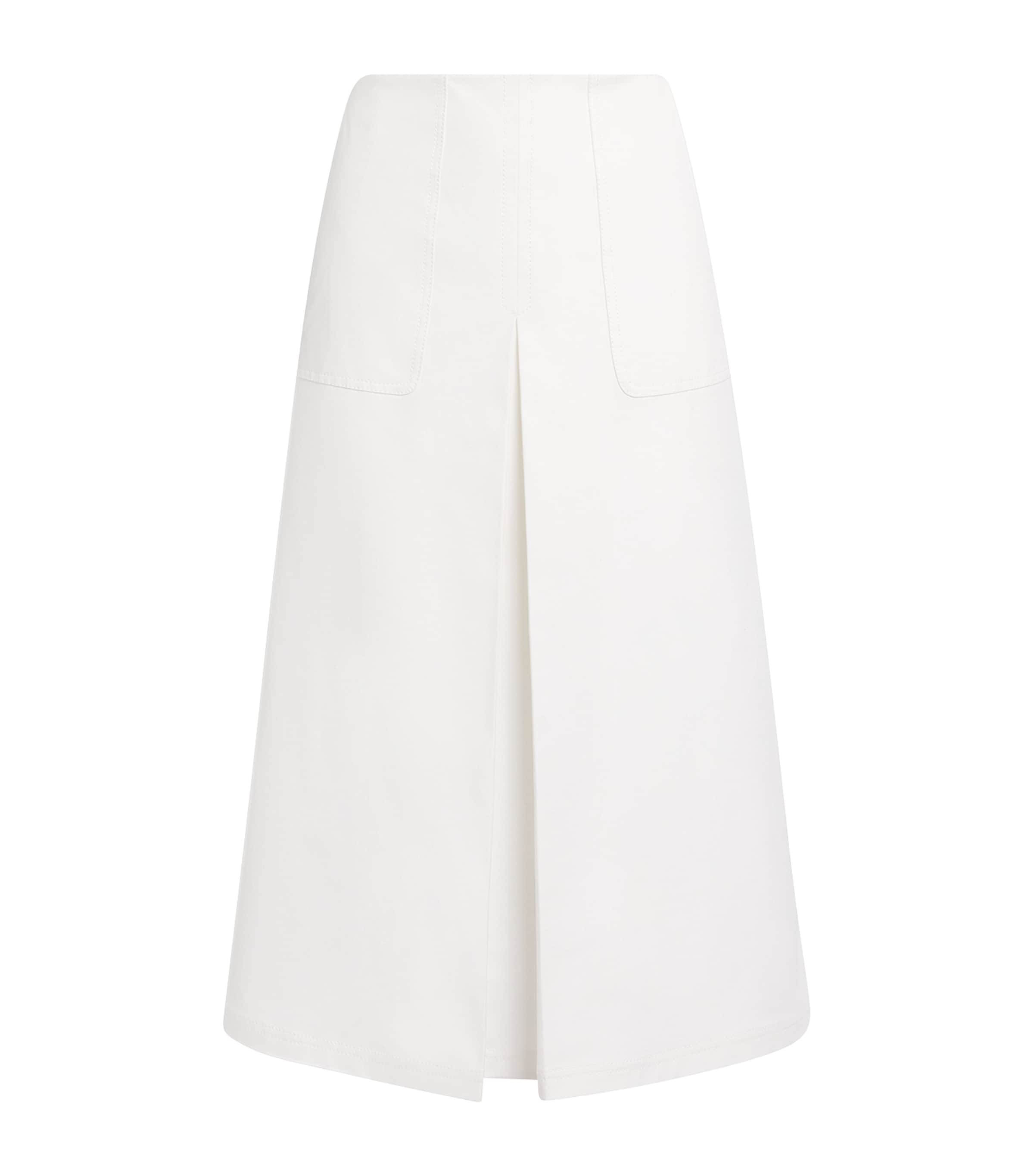 Cotton-Blend Midi Skirt