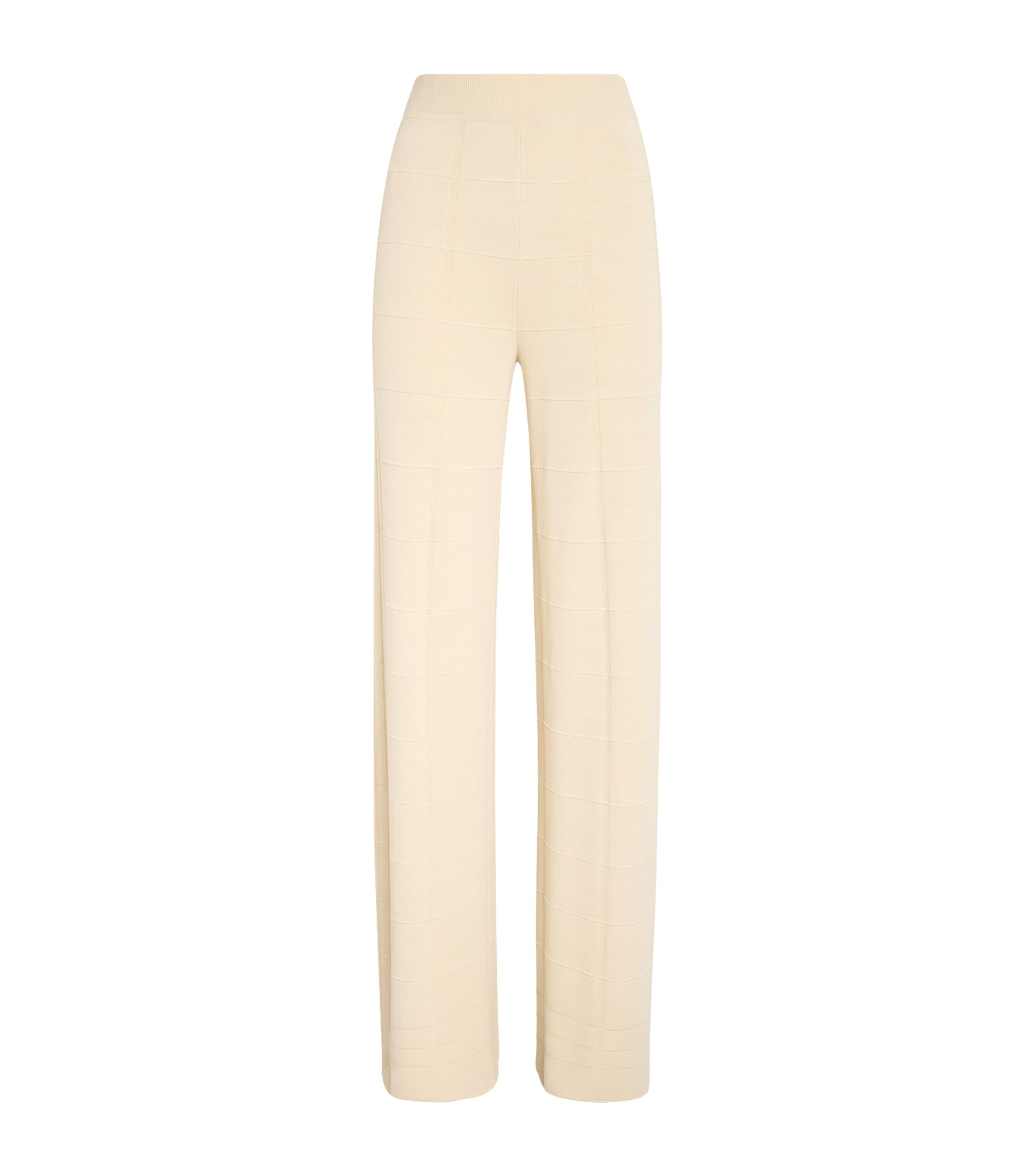 Grid Knit Straight Trousers