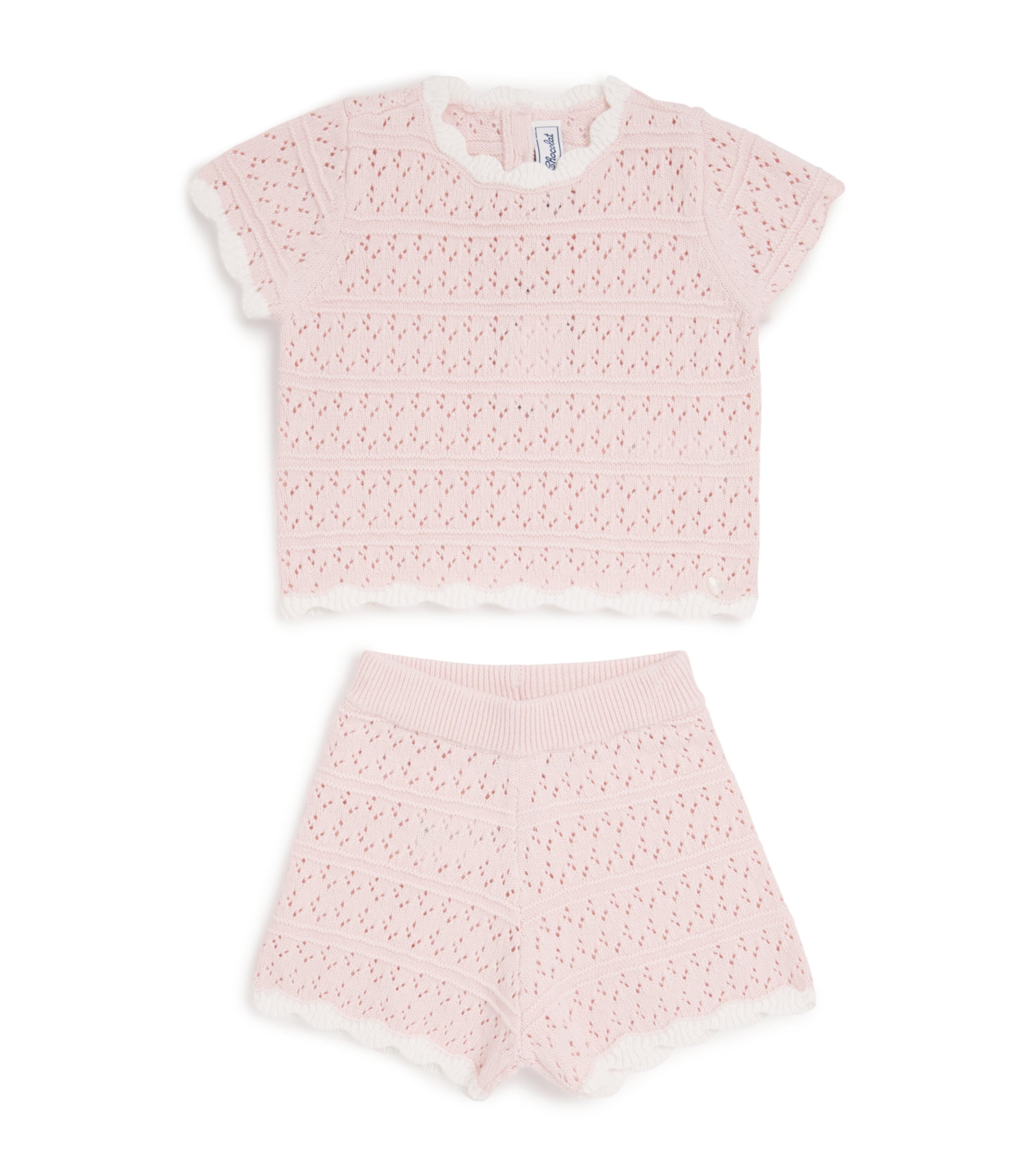 Cotton Crochet Top and Shorts Set (3 Months-4 Years)