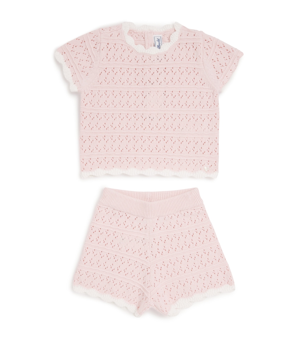 Cotton Crochet Top and Shorts Set (3 Months-4 Years)