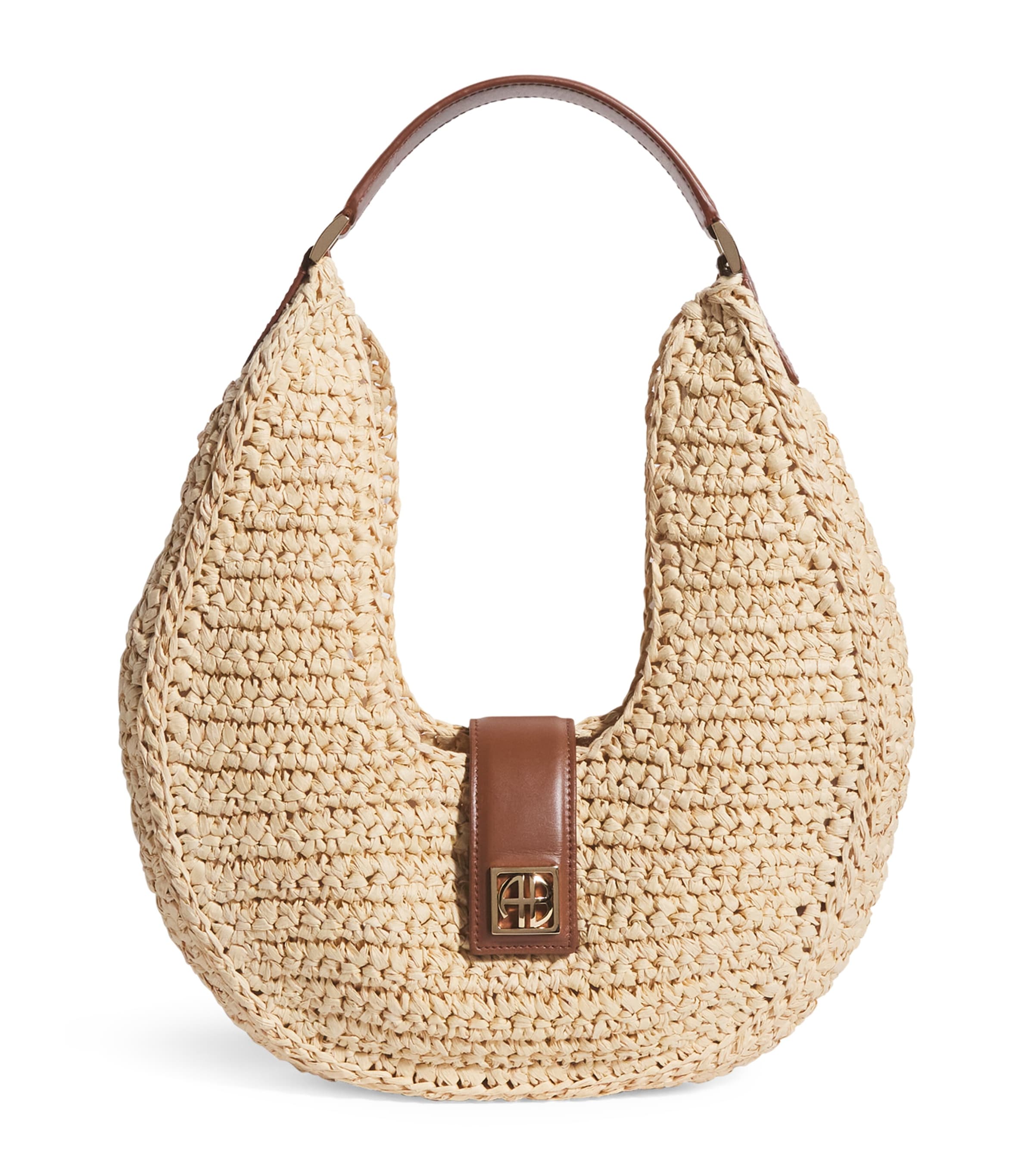 Raffia Monogram Lou Shoulder Bag