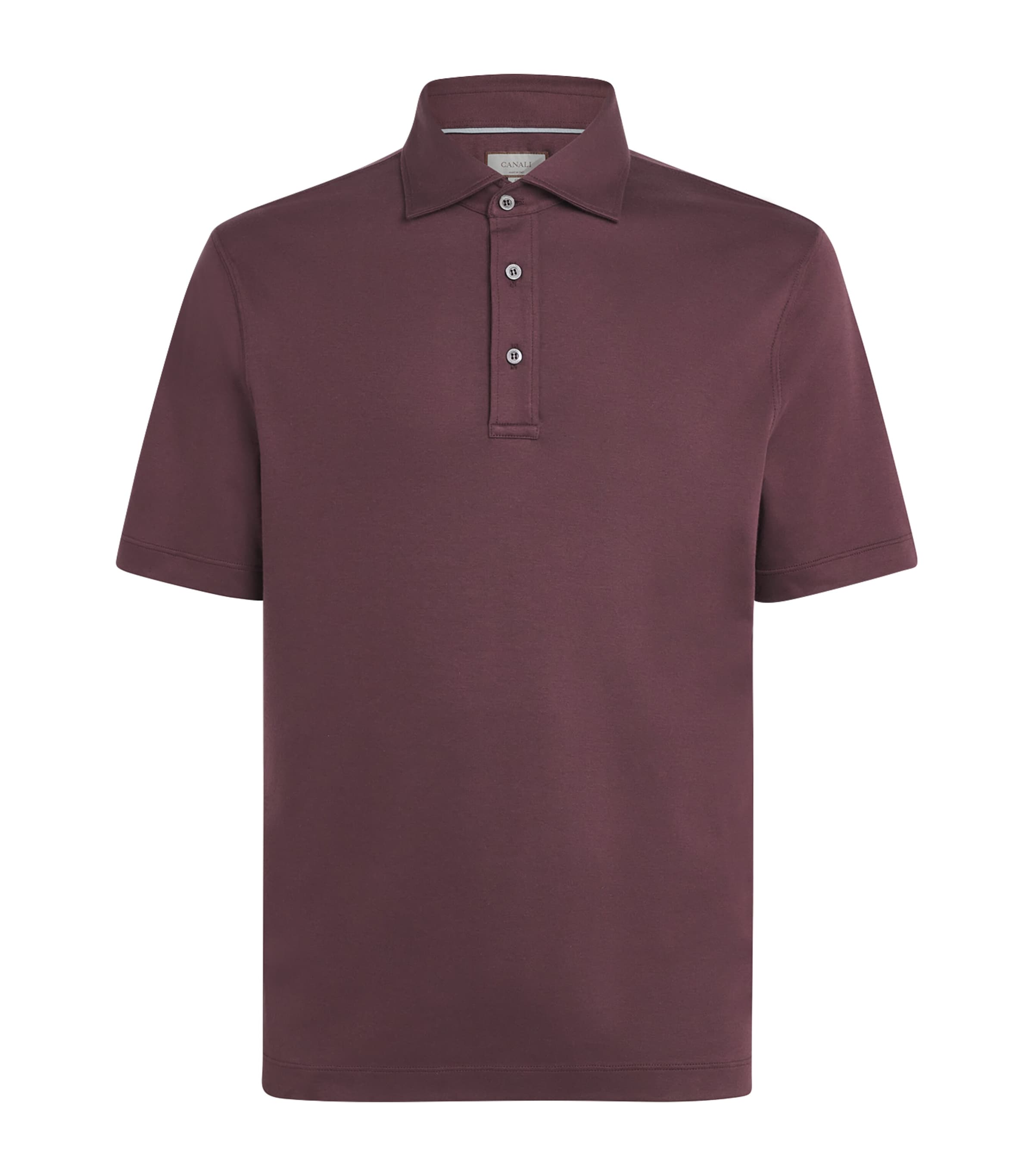 Canali Mens Cotton Polo Shirt Red
