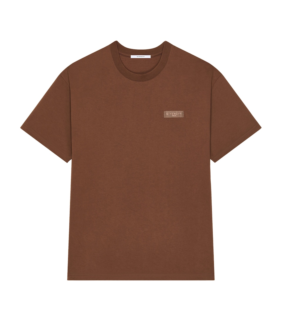 Givenchy Mens Cotton Logo-Tab T-Shirt