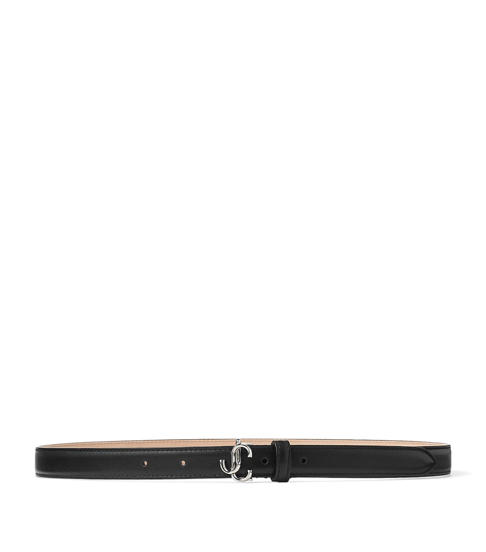 Jimmy Choo Leather Mini Helina Belt Black/silver