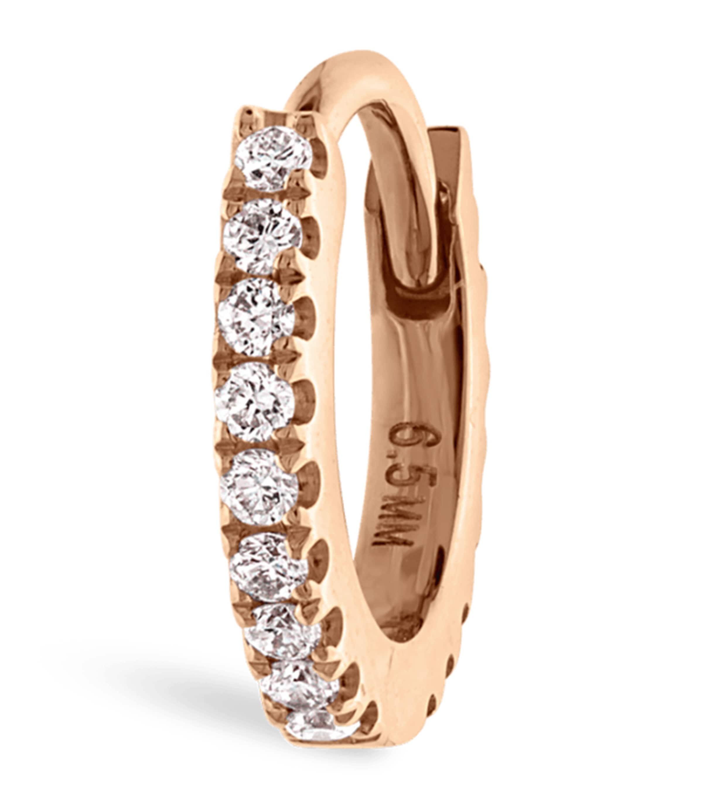 Maria Tash Diamond Eternity Single Hoop Earring (6.5mm) Rose Gold
