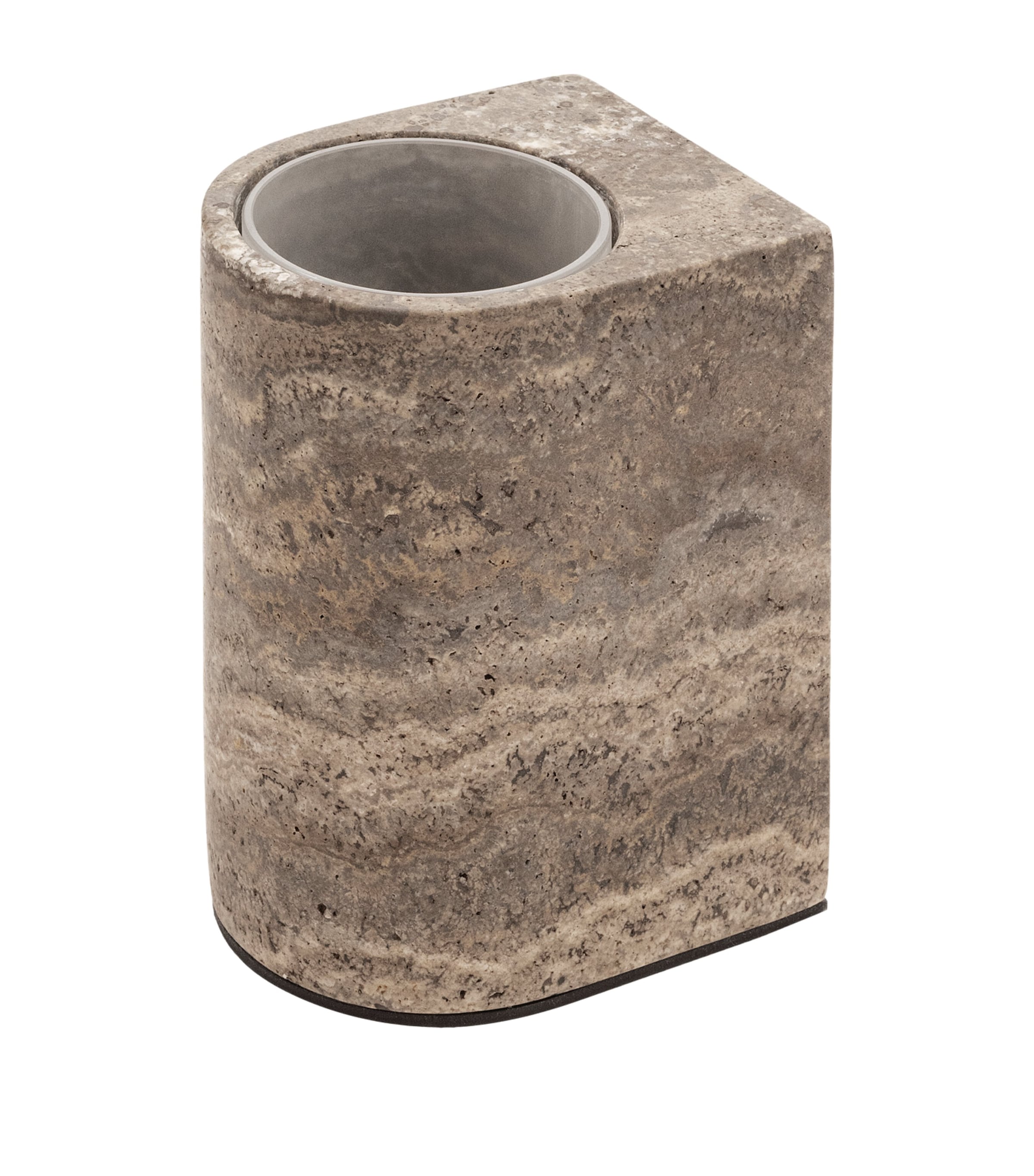 Giobagnara Marble-Effect Nobble Toilet Brush Holder Travotino Titanium