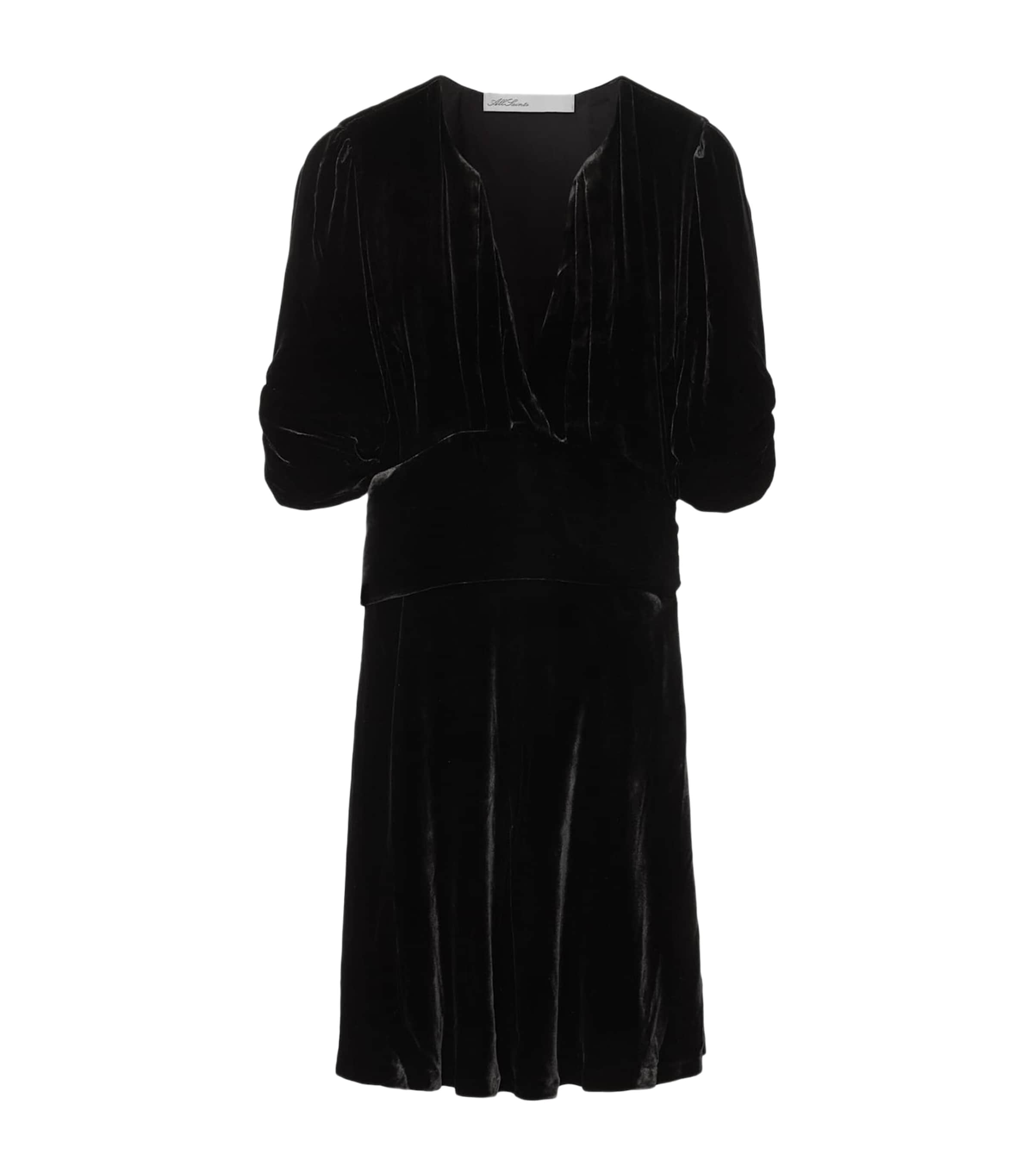 AllSaints Womens Velvet Ena Mini Dress Velvet Black