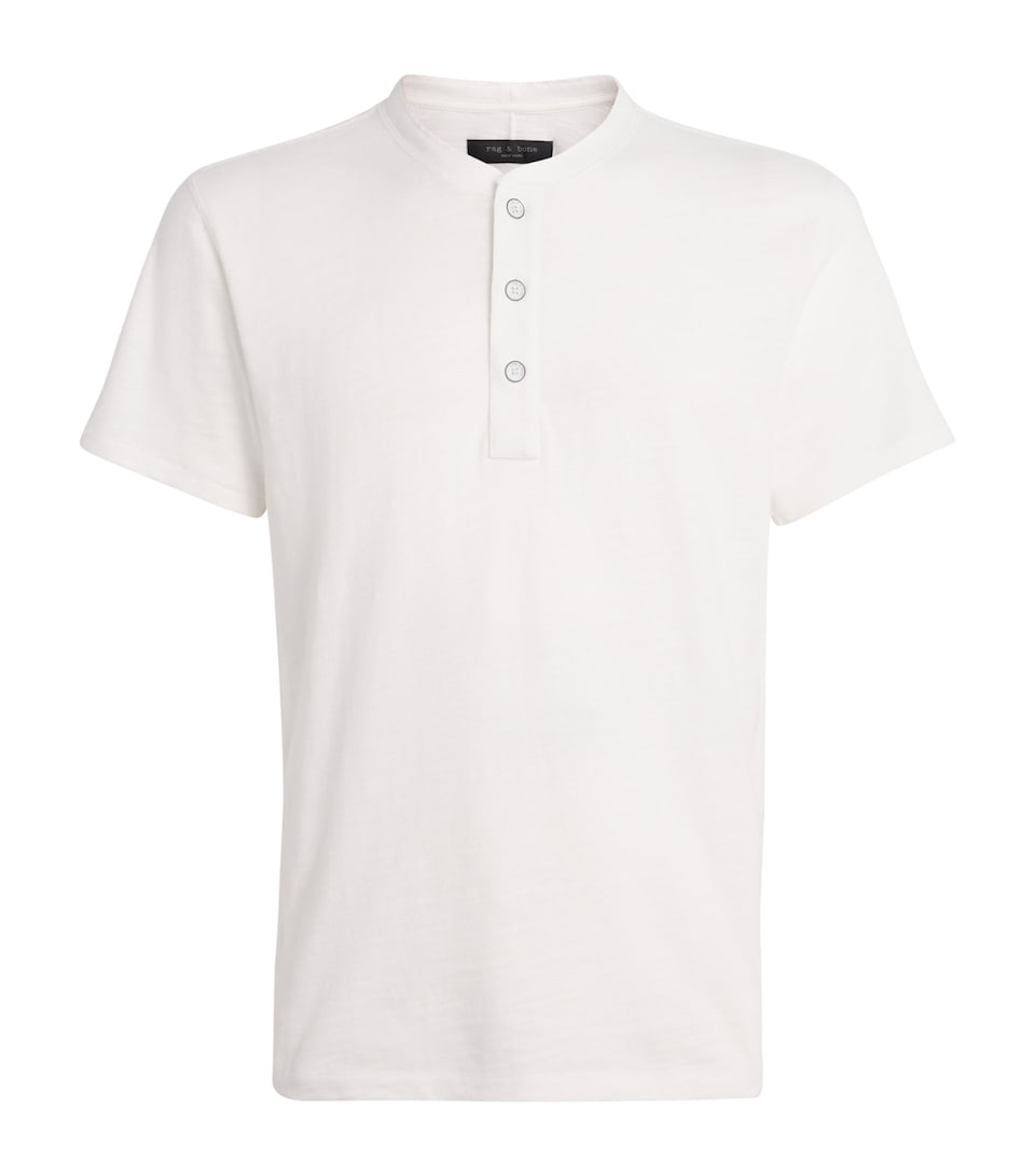 Rag & Bone Mens Cotton Henley Top White