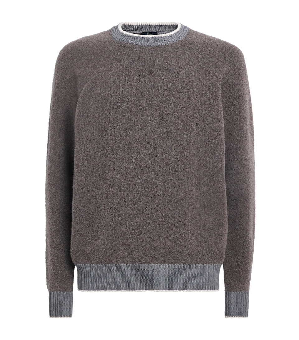Herno Mens Wool-Blend Crew-Neck Sweater Tortora