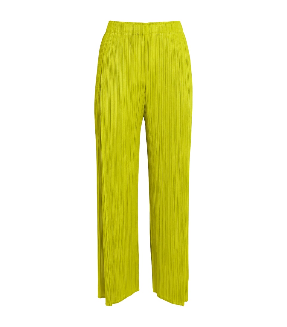 Pleats Please Issey Miyake Womens Monthly Colors June Trousers Yellow Green