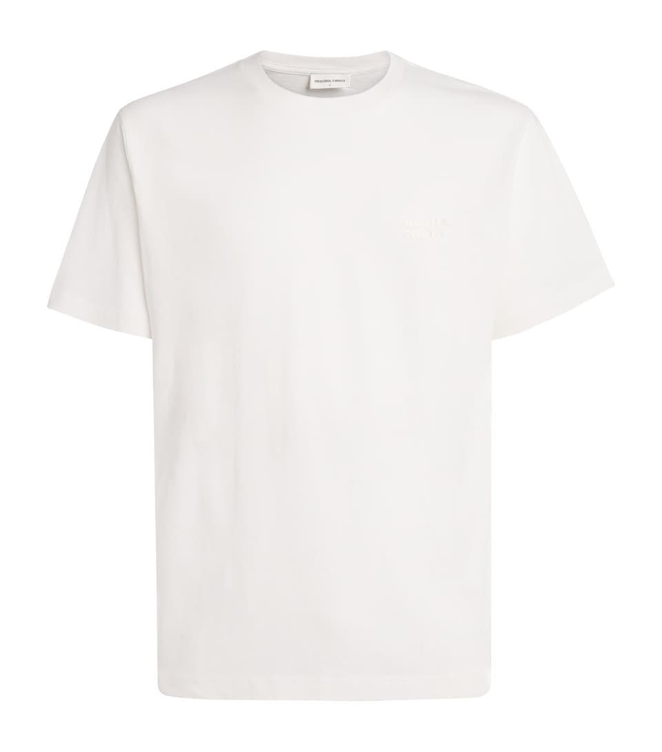 Frescobol Carioca Mens Cotton-Linen Dinis T-Shirt Cream