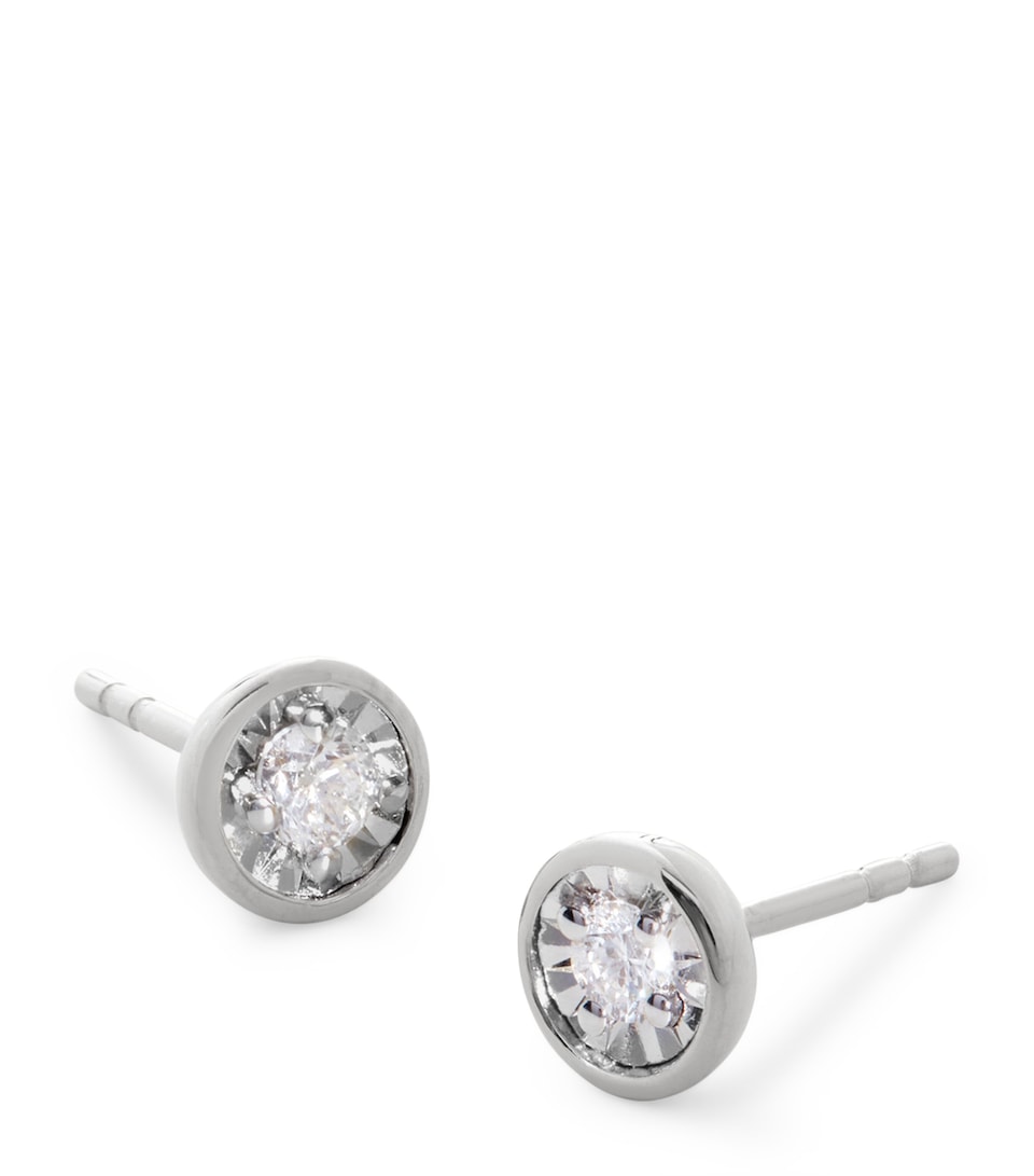 Monica Vinader Sterling Silver and Diamond Stud Earrings Sterling Silver