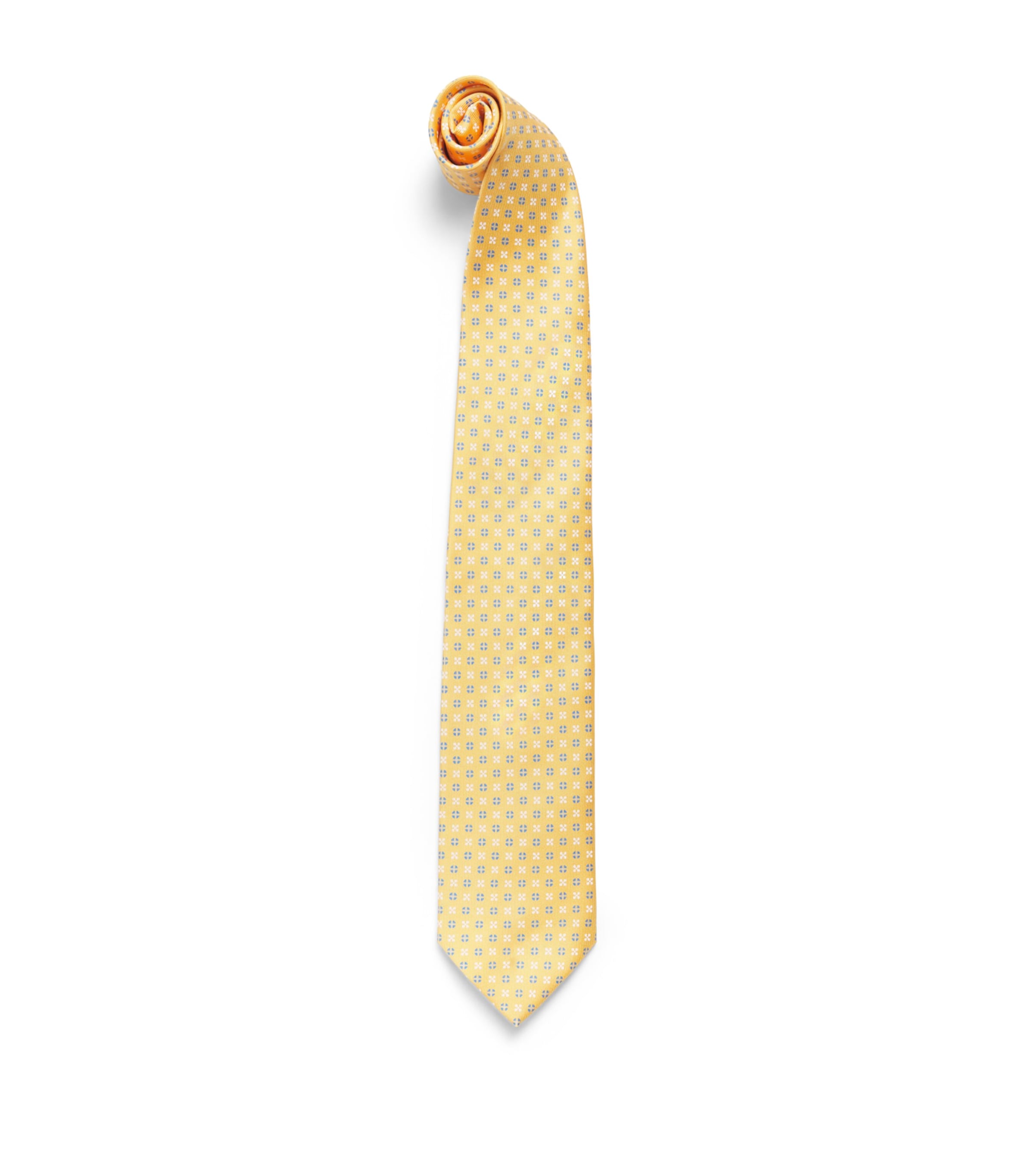E. Marinella Silk Geometric Tie Yellow