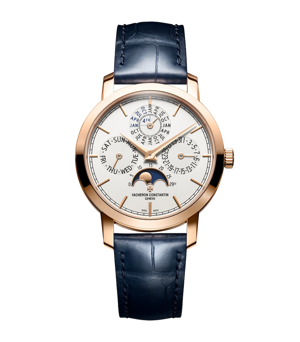 Vacheron Constantin Rose Gold Traditionelle Perpetual Calendar Ultra-Thin Watch 36.5mm Pink Gold