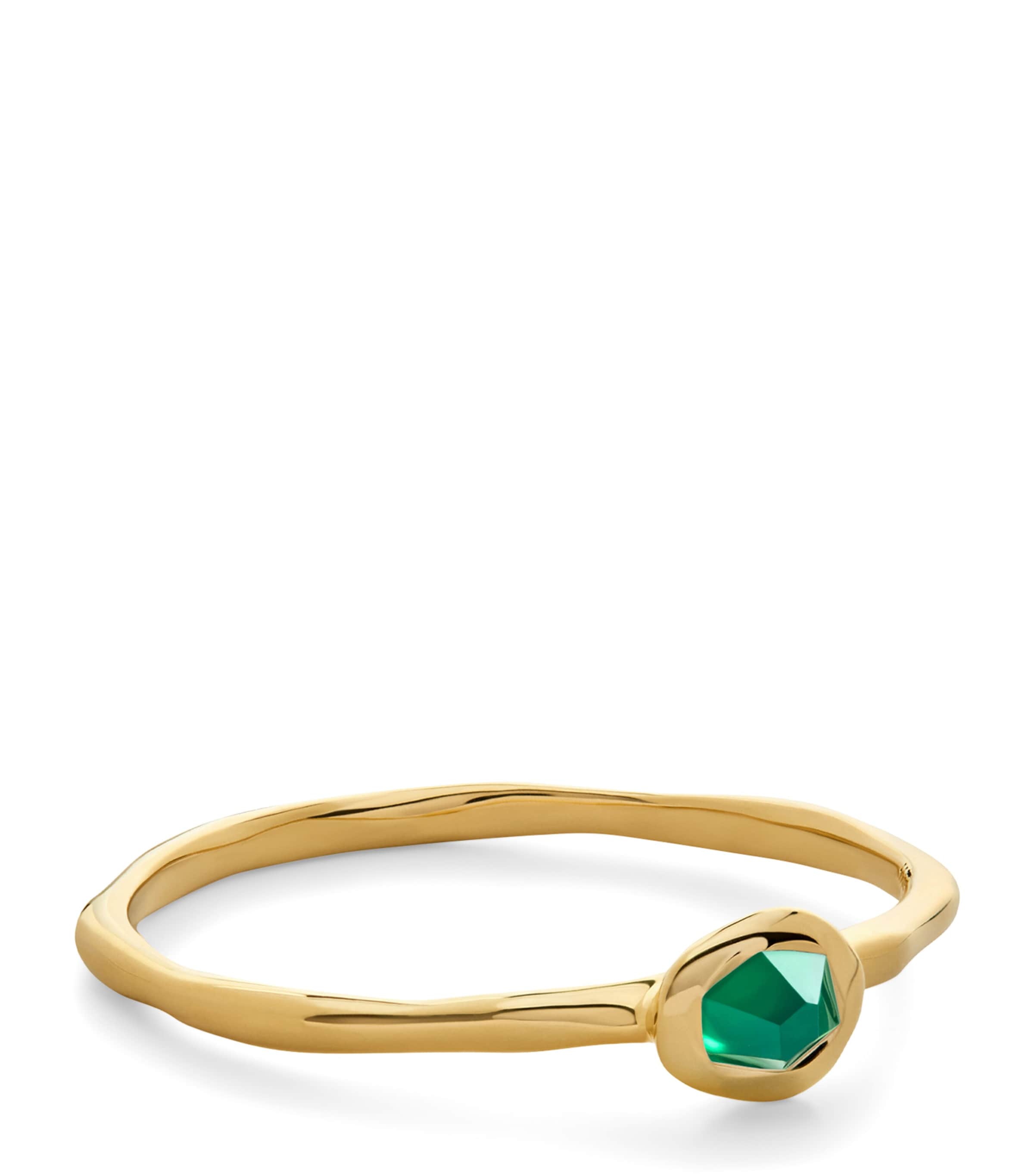 Monica Vinader Gold Vermeil and Green Onyx Odyssey Stacking Ring Green