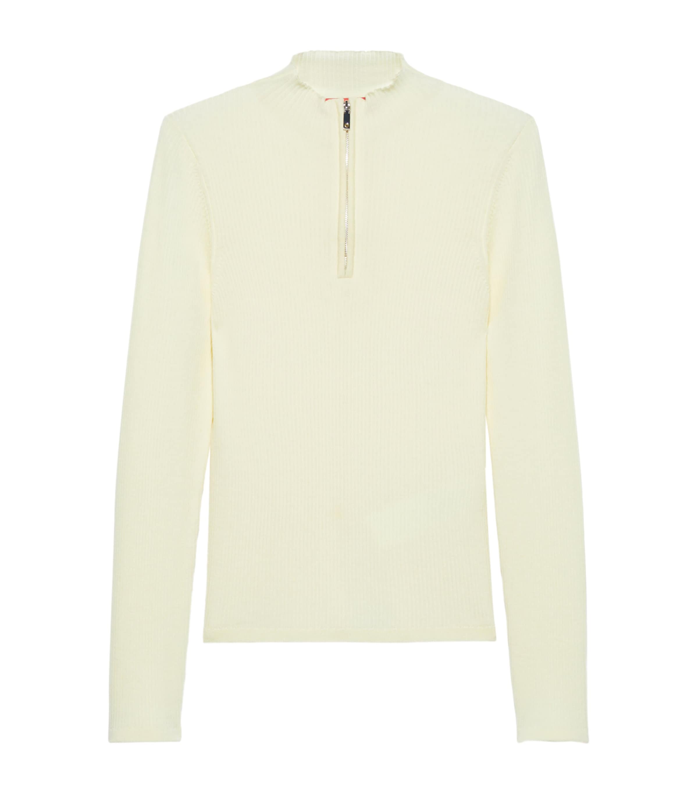 Cotton-Blend Rib-Knit Sweater