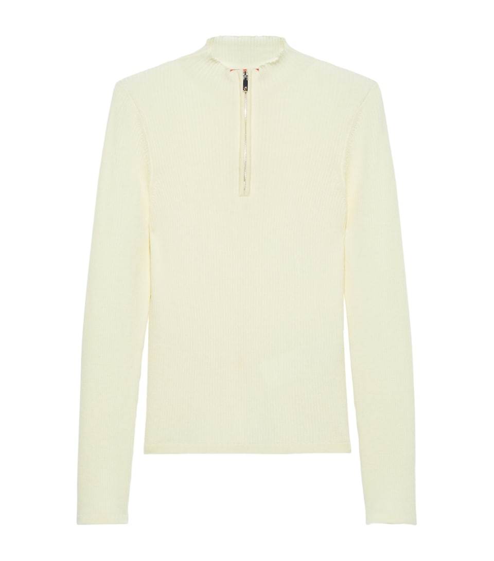 Cotton-Blend Rib-Knit Sweater