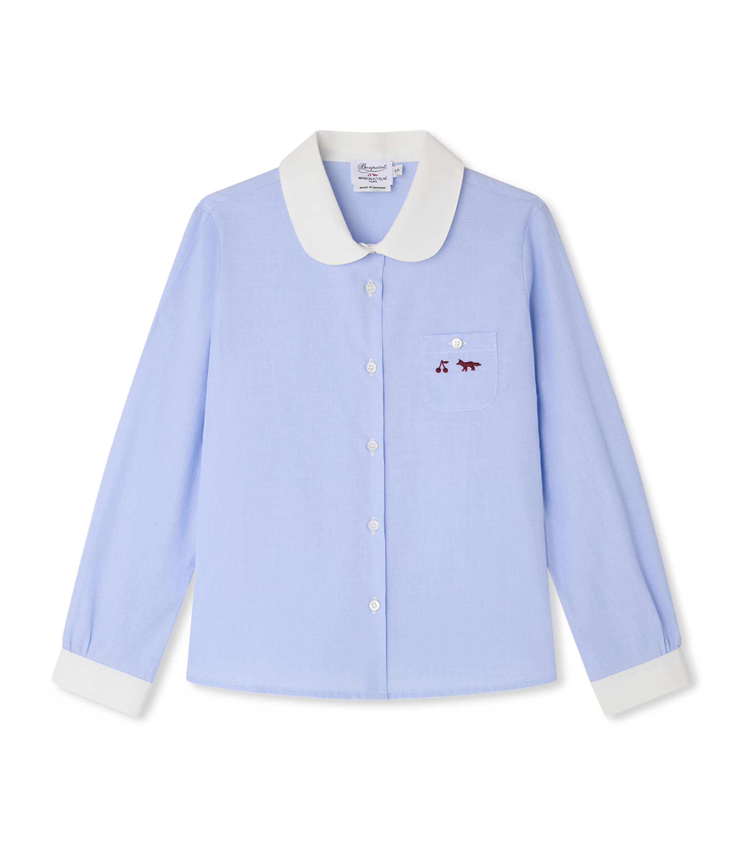 Bonpoint x Maison Kitsuné Cotton Shirt (4-12 Years) Bleu