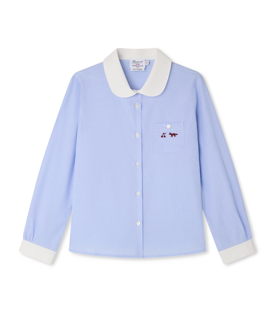 Bonpoint x Maison Kitsuné Cotton Shirt (4-12 Years) Bleu