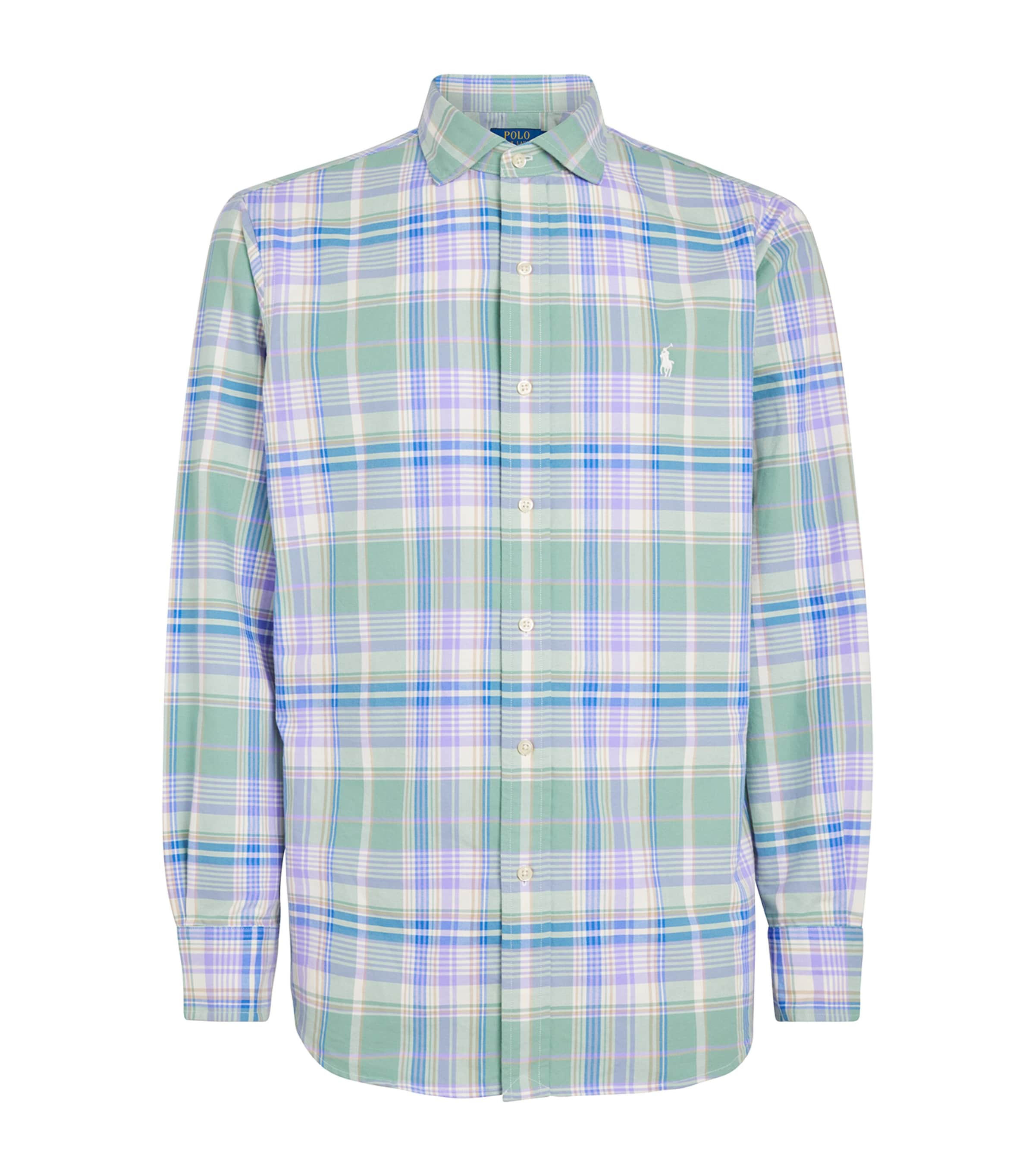 Polo Ralph Lauren Mens Cotton Check Polo Pony Shirt Fd Mnt Lvn Mlt