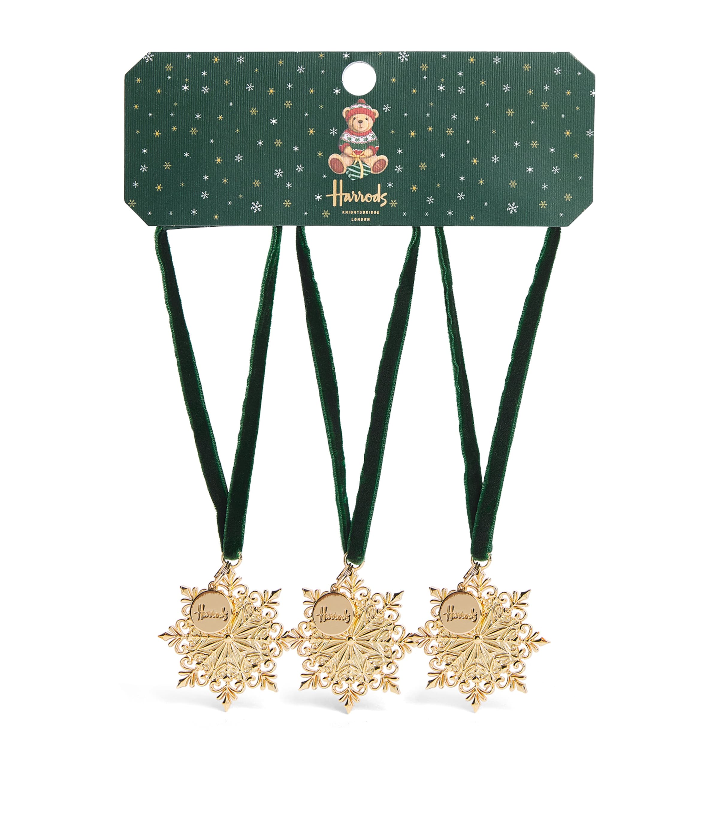 Harrods Metal Snowflake Tree Decorations (Set of 3) White