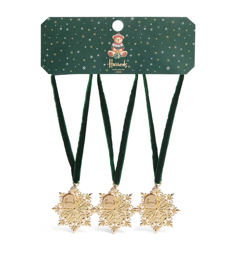 Harrods Metal Snowflake Tree Decorations (Set of 3) White