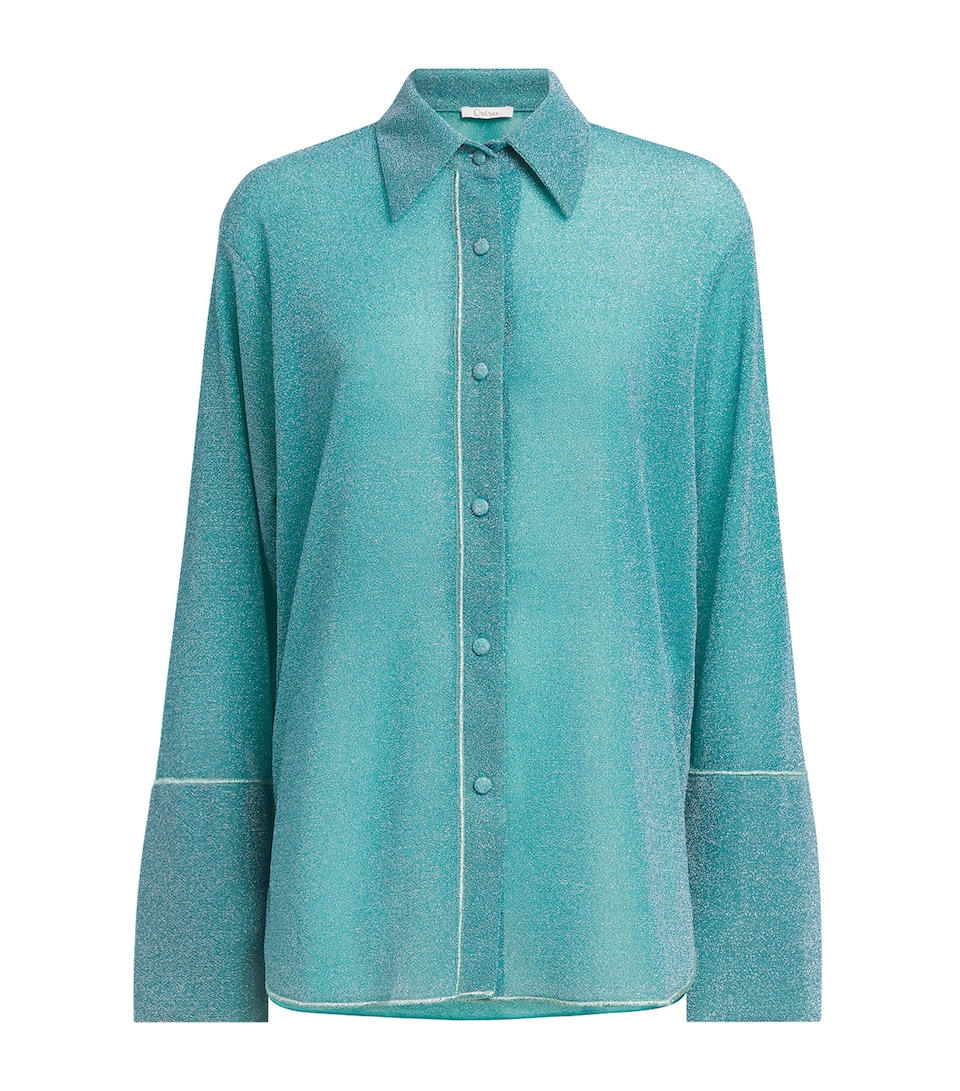 Oséree Womens Oversized Lumière Shirt Sea Turquoise