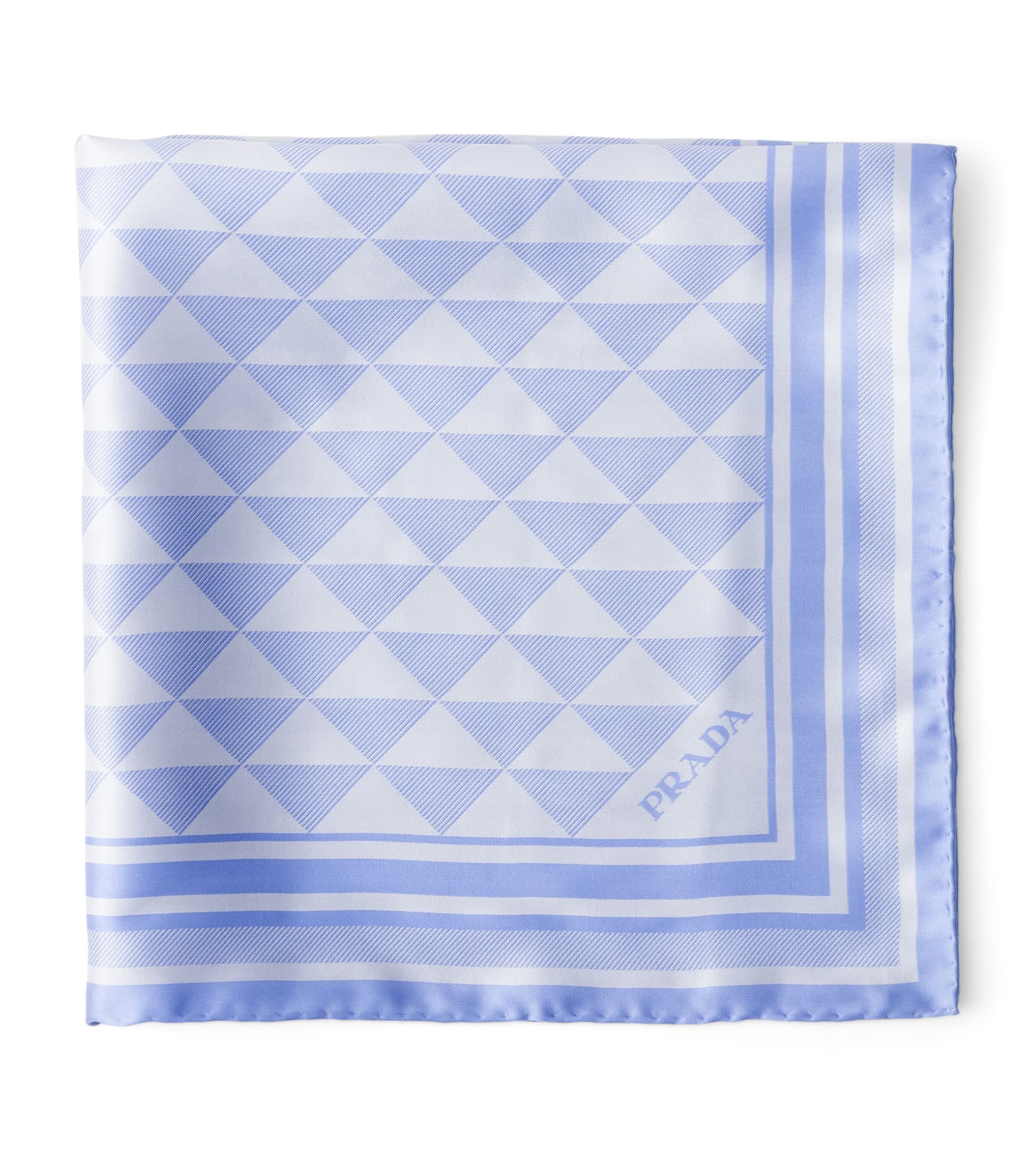 Prada Silk Jacquard Scarf Light Blue